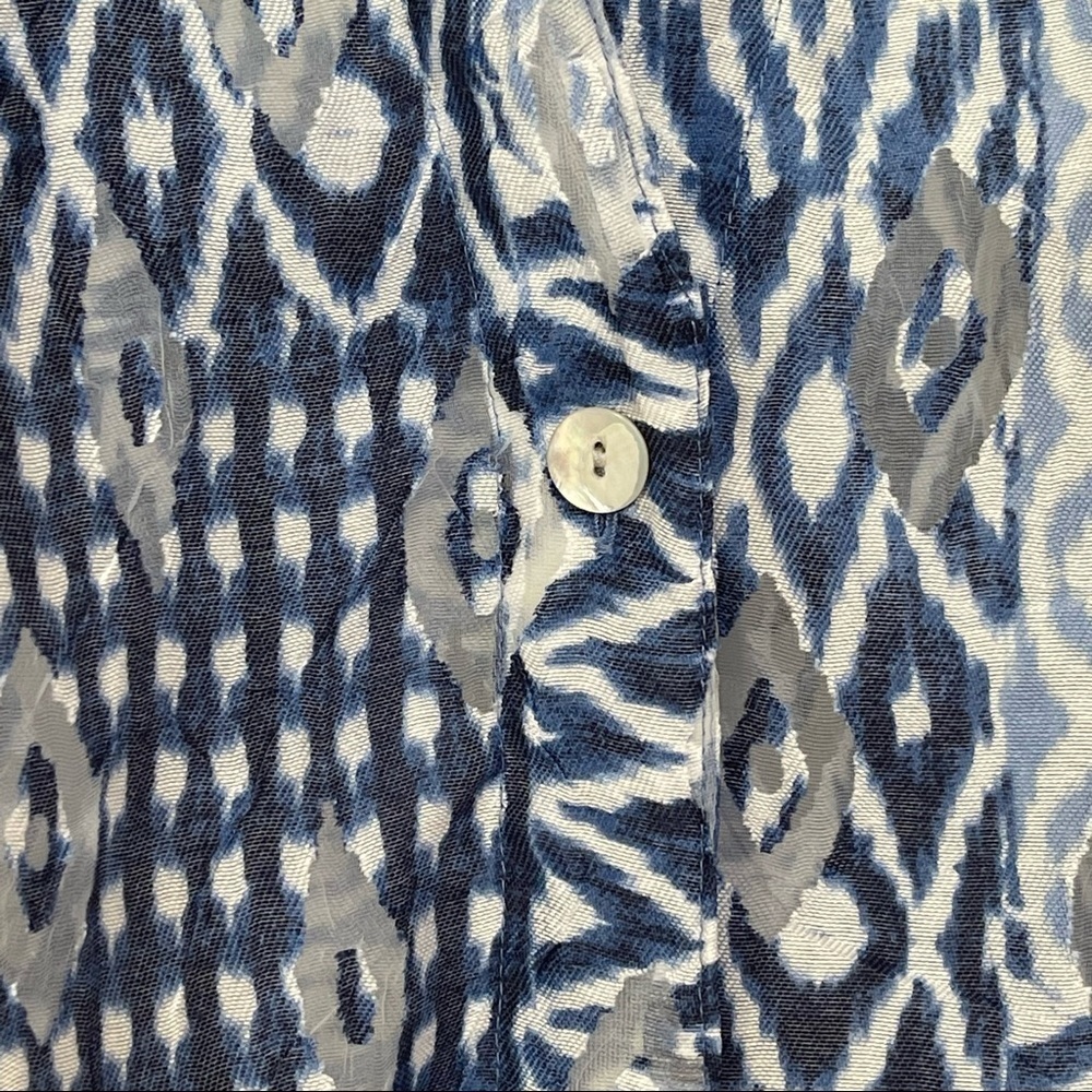 Ruby Rd. Favorites Women’s Geometric Button Down Sheer  Shirt size 8 - Picture 6 of 9